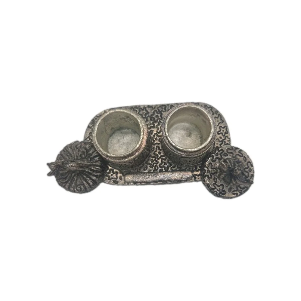 First Tooth & First Curl VINTAGE BabyKeepsake Boxes Set Pewter Fairy Theme